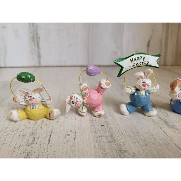 Eddie Walker tumbling Easter bunny egg happy spring figure set decor - Picture 3 of 9